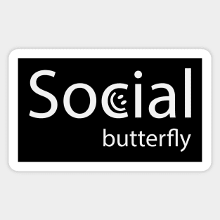 Social butterfly artistic text design Sticker